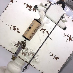 Handmade vintage whistle cork necklace